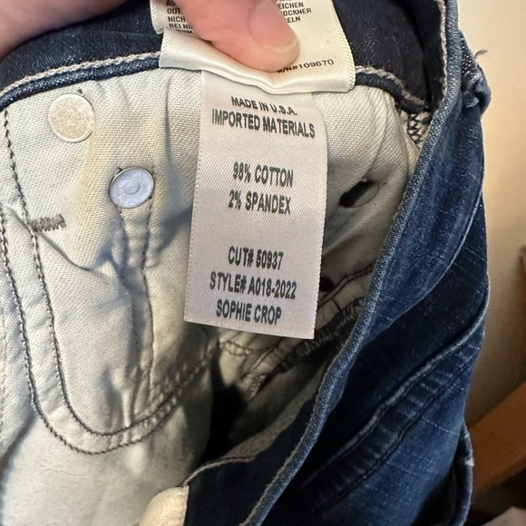 Agolde Sophie High Rise Skinny Crop in Reverb Size 24 Style A018 Raw Hem - Picture 4 of 7